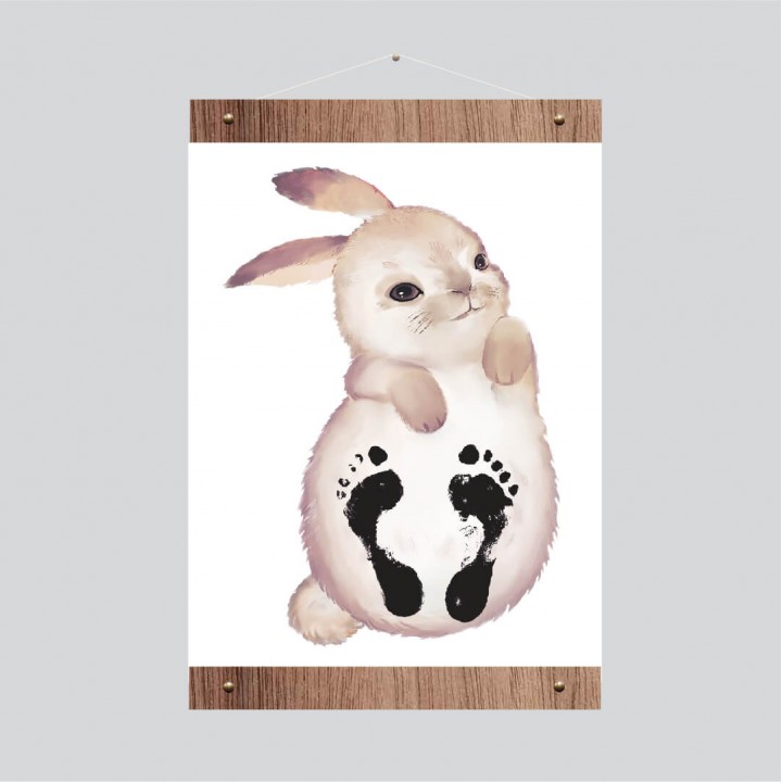 Sevimli Pembe Tavşan Ayak İzi Seti