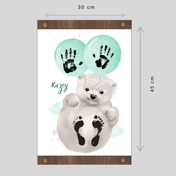 Sevimli Kutup Ayısı El ve Ayak İzi Seti