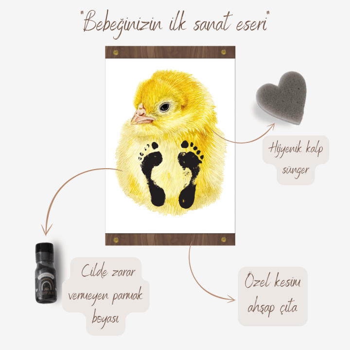 Sevimli Civciv Ayak İzi Seti