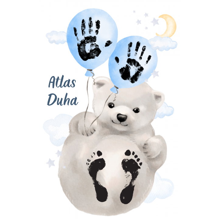 Sevimli Kutup Ayısı El ve Ayak İzi Seti