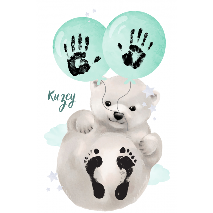 Sevimli Kutup Ayısı El ve Ayak İzi Seti