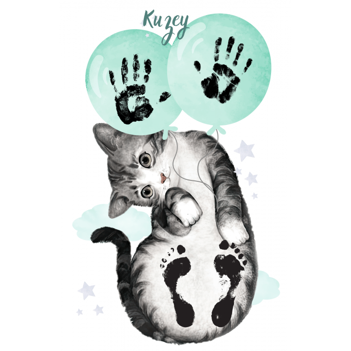 Sevimli Kedi El ve Ayak İzi Seti