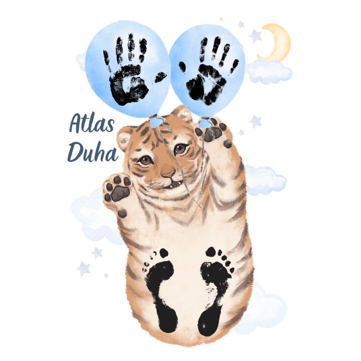 Sevimli Kaplan El ve Ayak İzi Seti