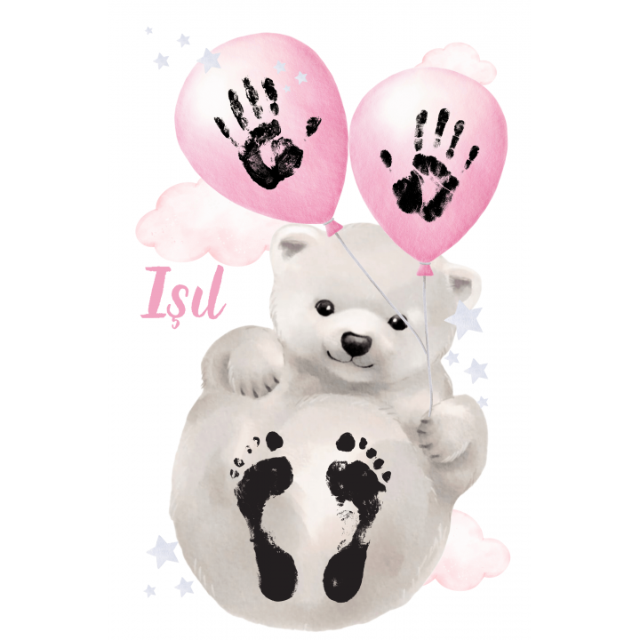 Sevimli Kutup Ayısı El ve Ayak İzi Seti