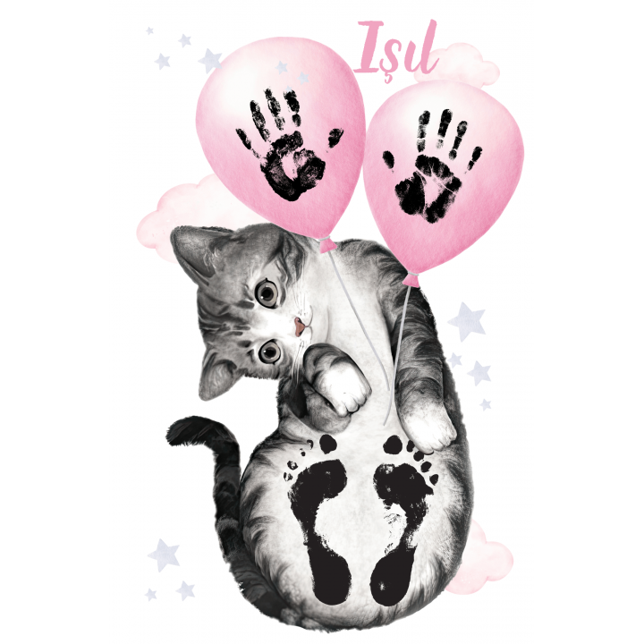 Sevimli Kedi El ve Ayak İzi Seti