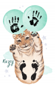 Sevimli Kaplan El ve Ayak İzi Seti