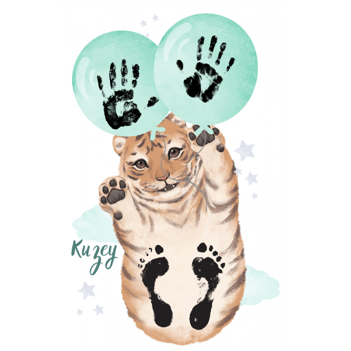 Sevimli Kaplan El ve Ayak İzi Seti