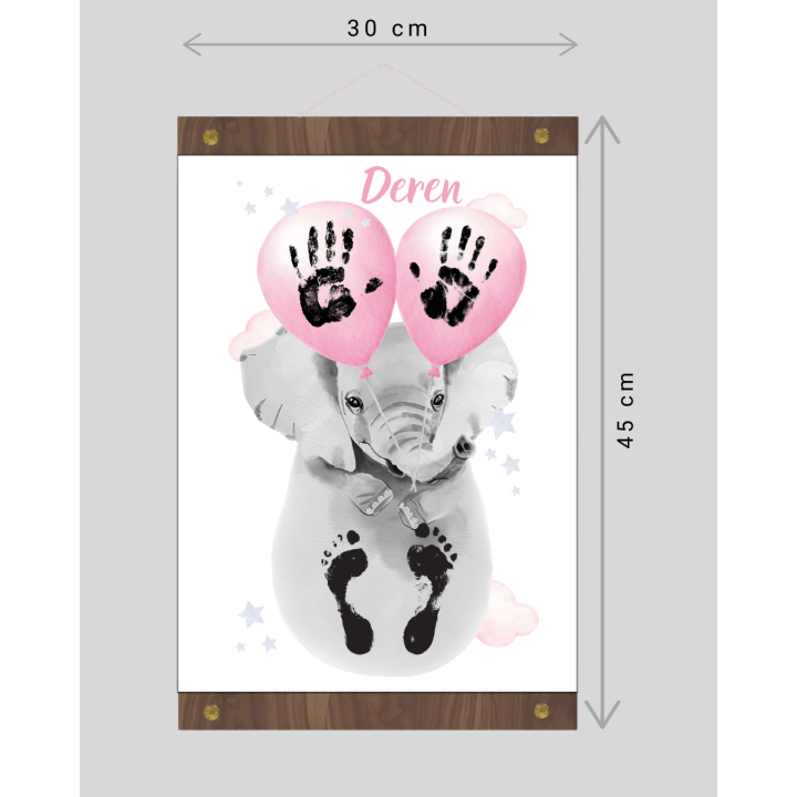 Sevimli Fil El ve Ayak İzi Seti