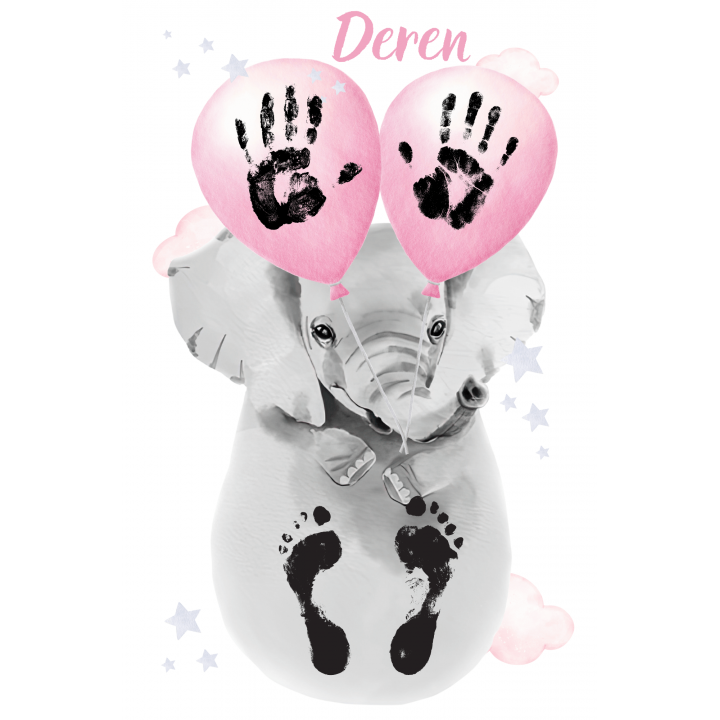 Sevimli Fil El ve Ayak İzi Seti