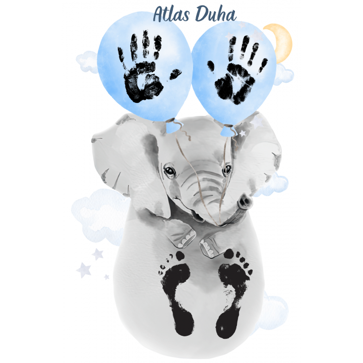 Sevimli Fil El ve Ayak İzi Seti