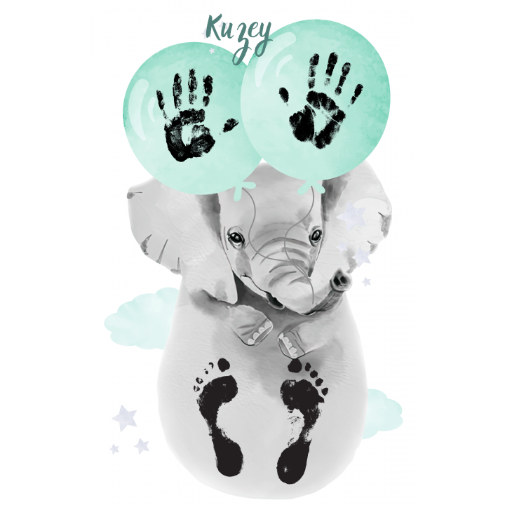 Sevimli Fil El ve Ayak İzi Seti