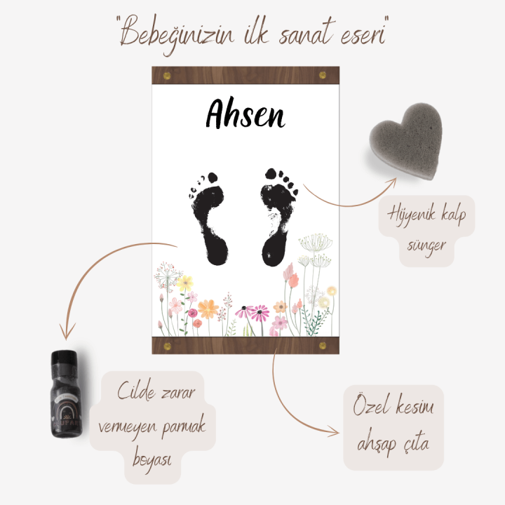 Sevimli Çiçekler Ayak İzi Seti